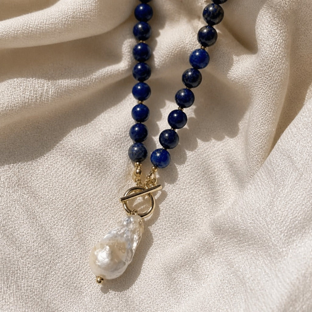 Celestial Lapis Pearl Necklace — image 2