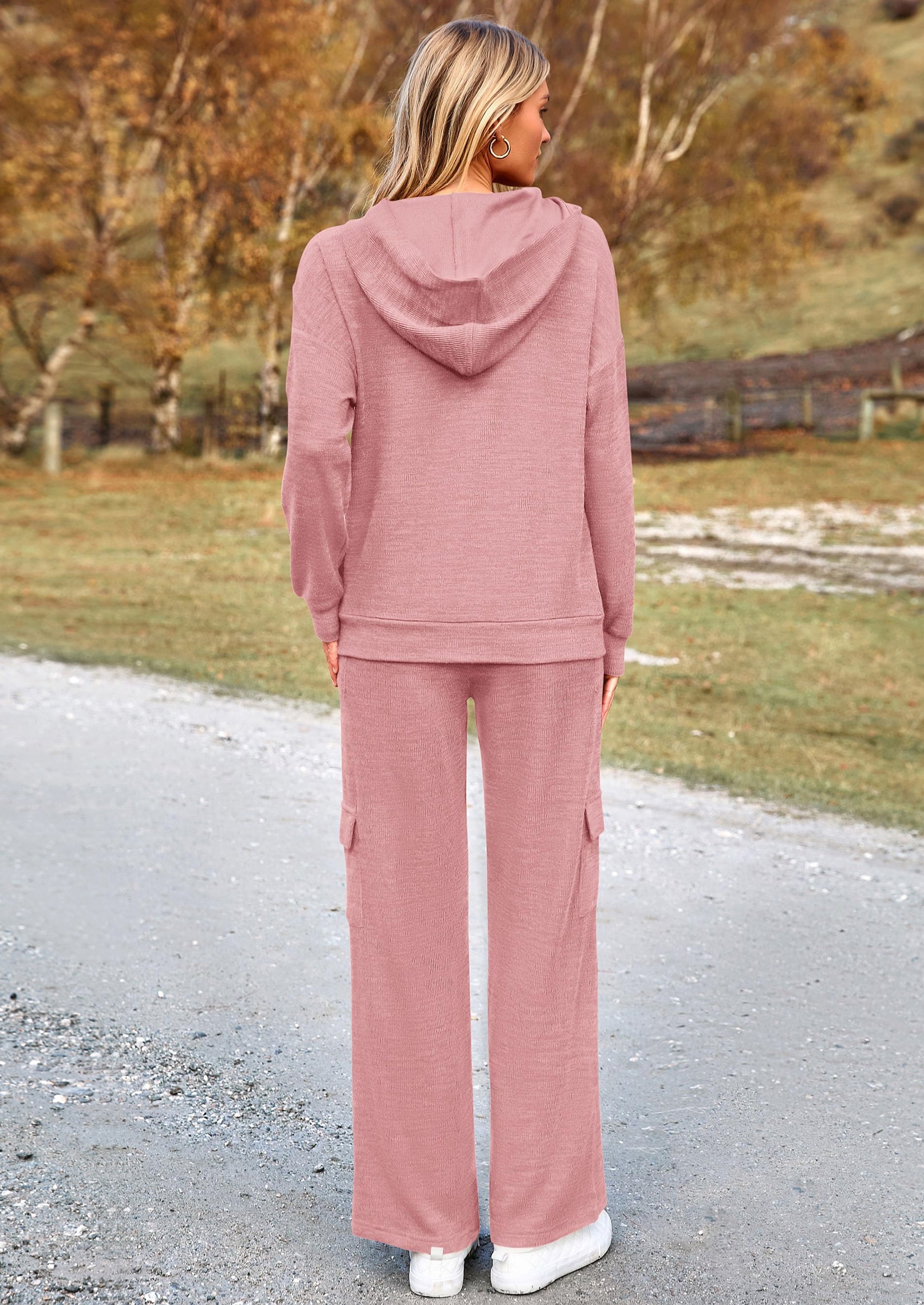 Osonn 2 Piece Sets For Women Fall Sweatsuits Outfits Lounge Matching Hoodie Set Travel Track Suits Winter Clothes