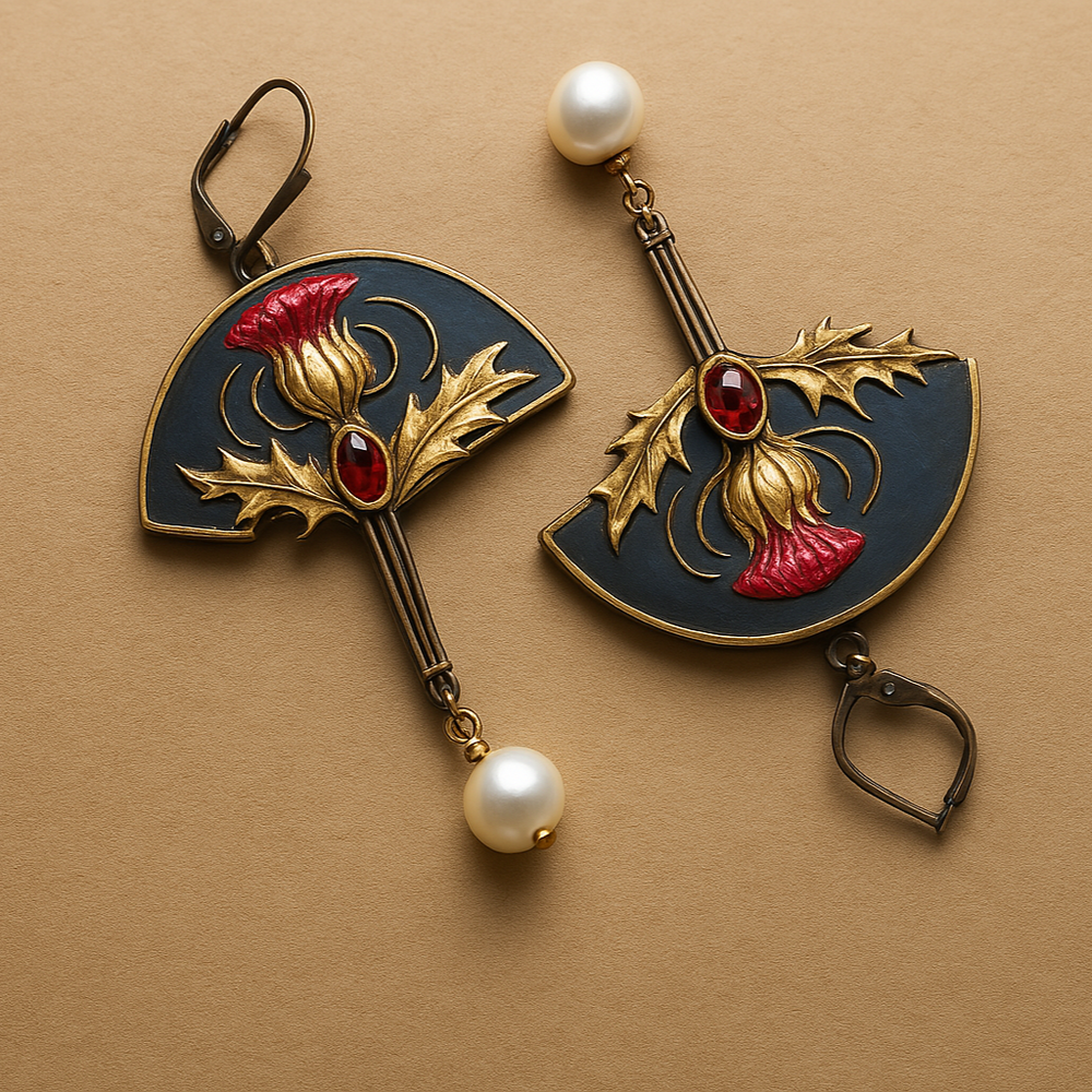 Pearl Red Crystal Earrings — image 2