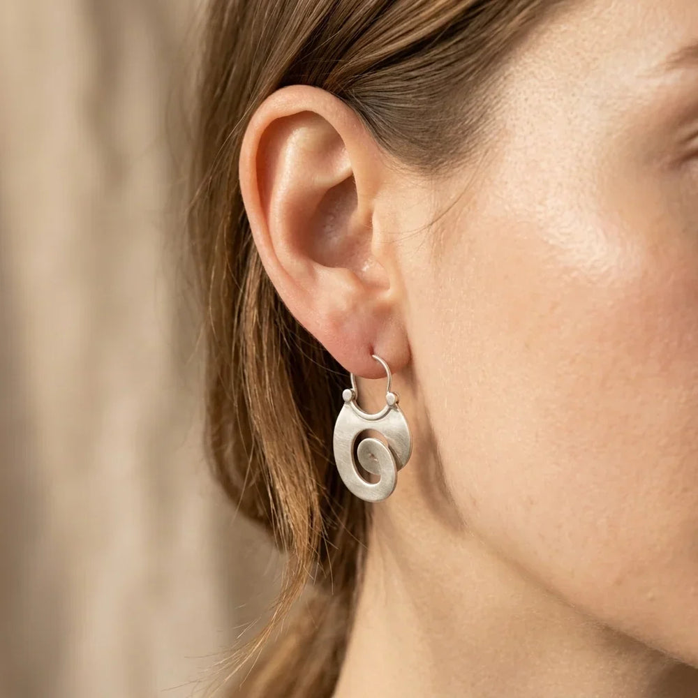 Vintage Silver Spiral Earrings — image 2