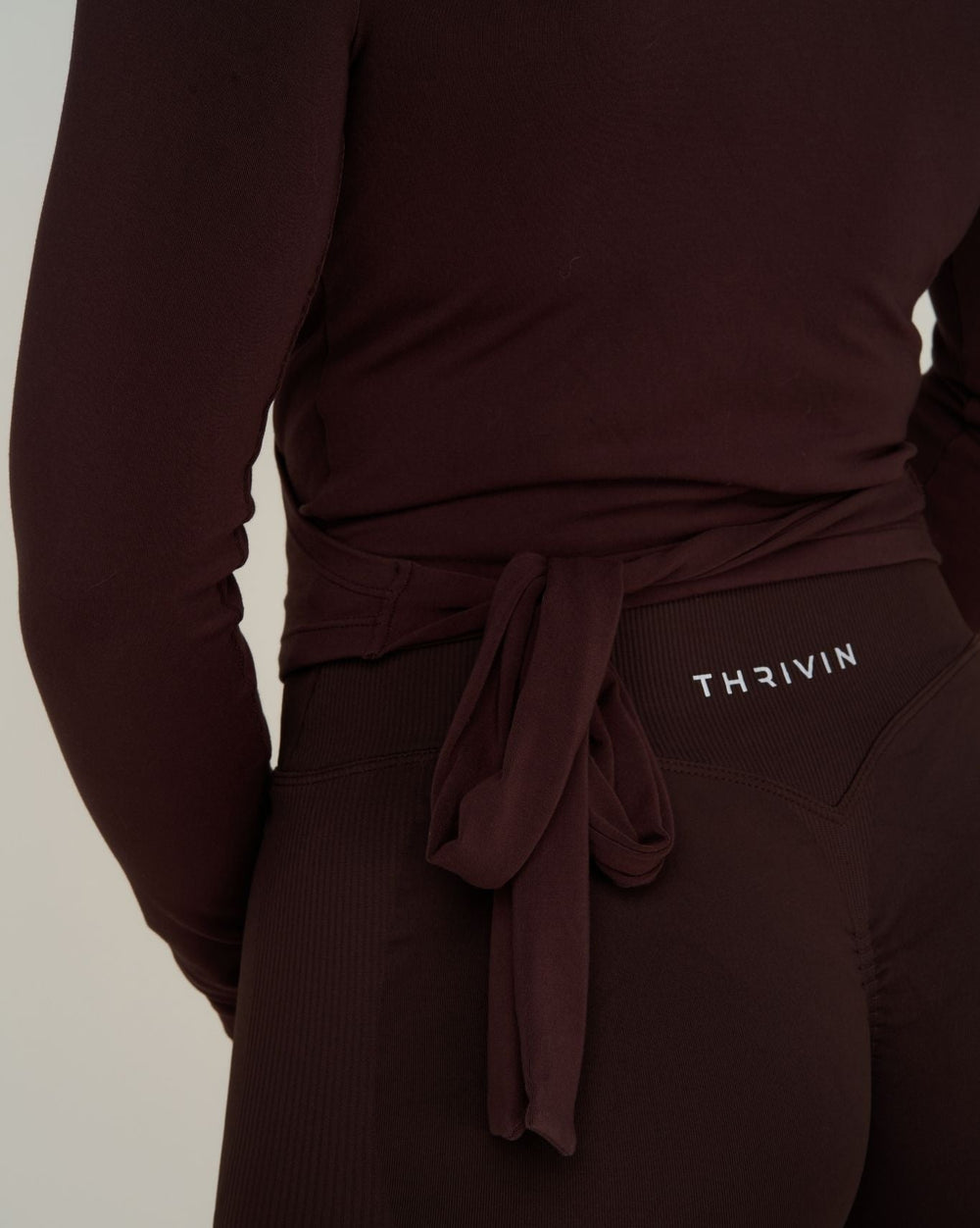 The Essential Collection Wrap Top | Coffee