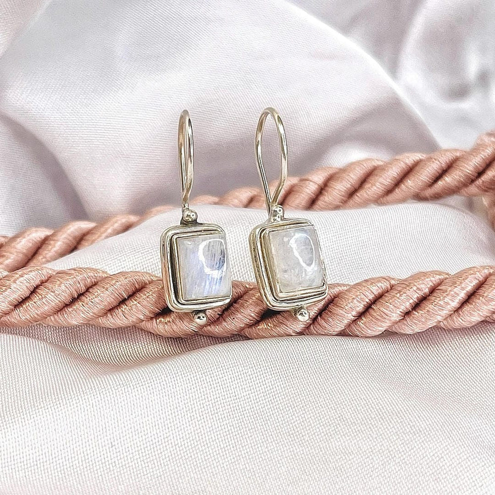 Lustre Square Moonstone Earrings — image 1
