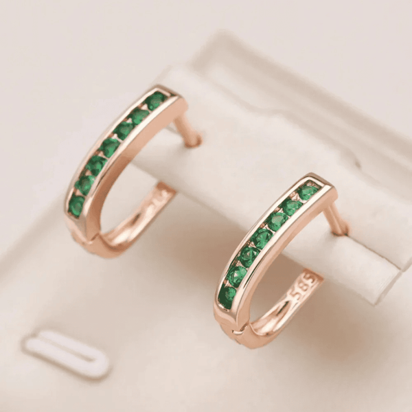 Elegant Green Crystal Earrings — image 1