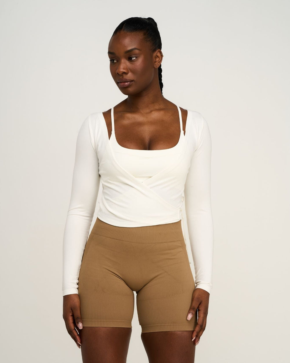 The Essential Collection Wrap Top | Cream