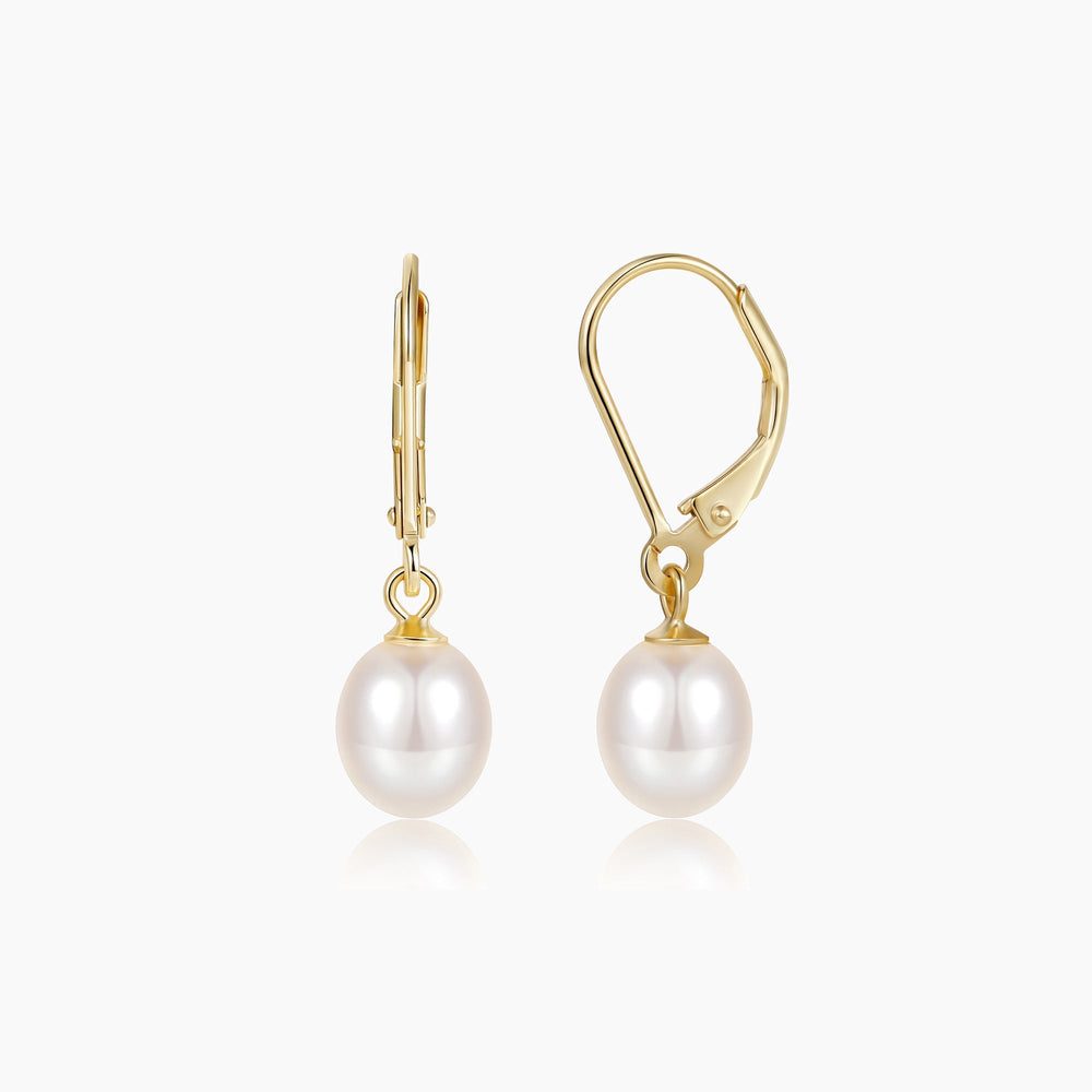 Pearl Gold Dangle Earrings — image 2