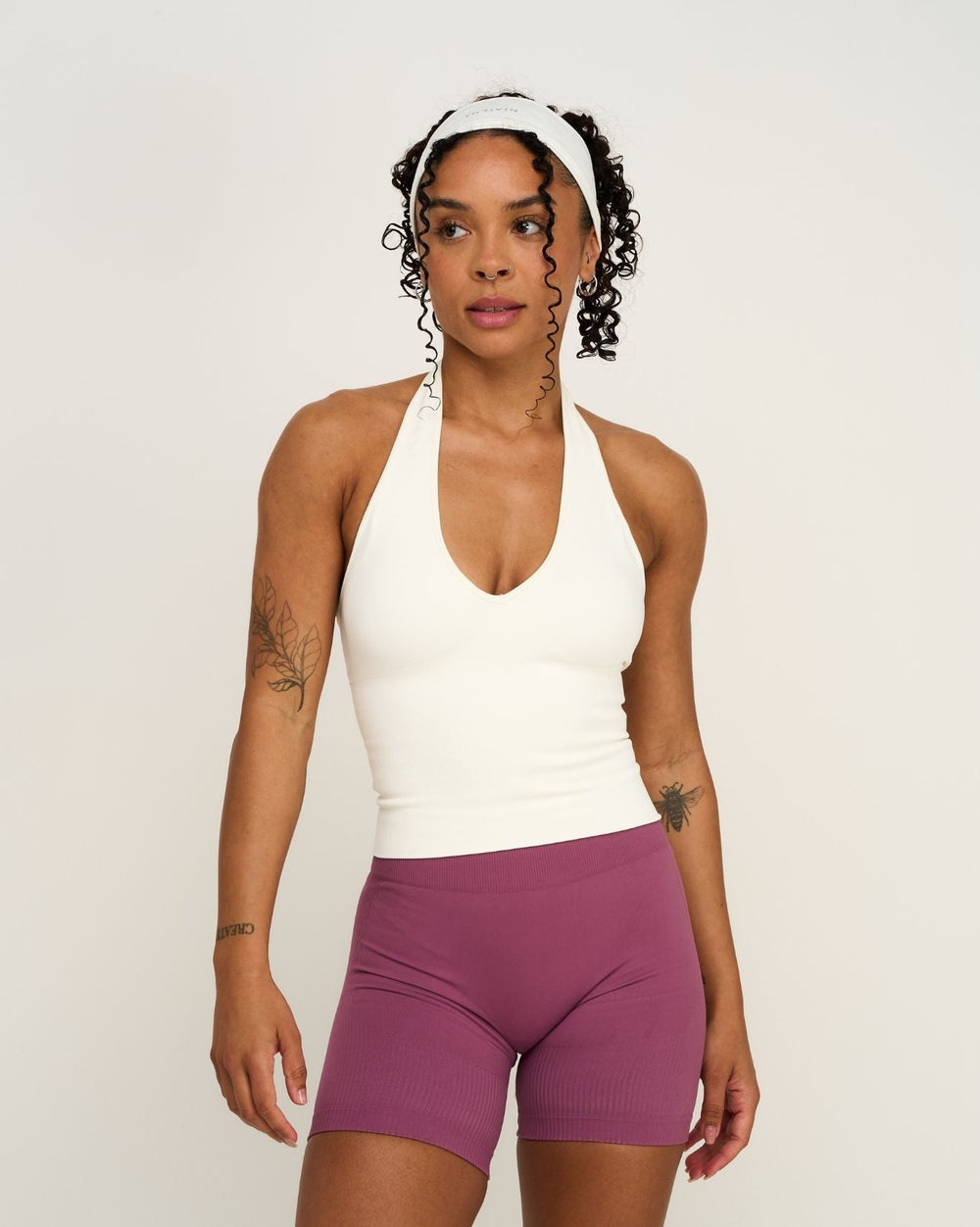 Elevate™ Sculpting Seamless Halterneck Top | Cream