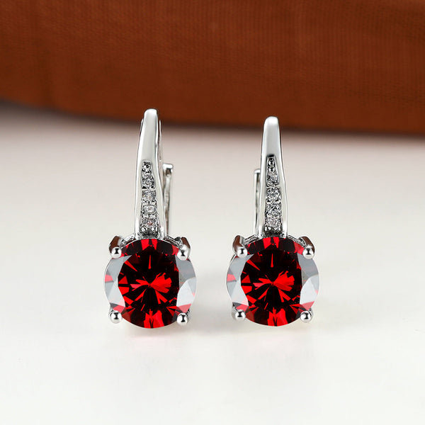 Vintage Round Cut Hook Earrings — image 1