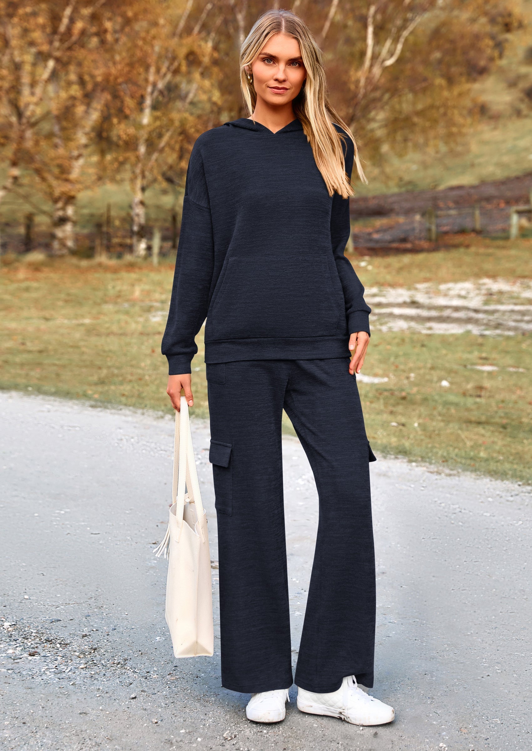 Osonn 2 Piece Sets For Women Fall Sweatsuits Outfits Lounge Matching Hoodie Set Travel Track Suits Winter Clothes