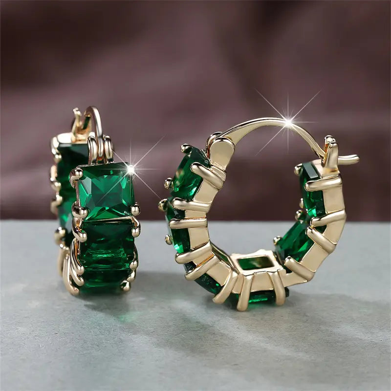 Rowena Emerald Gold Earrings — image 1