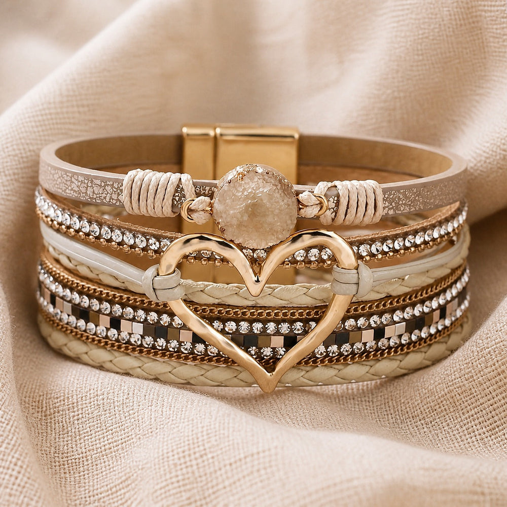 Artisan Woven Boho Heart Bracelet — image 2