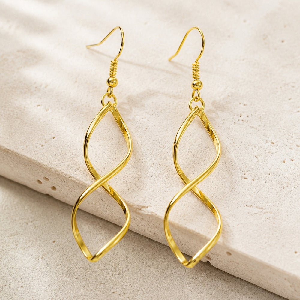 Handmade Spiral Dangle Earrings — image 1