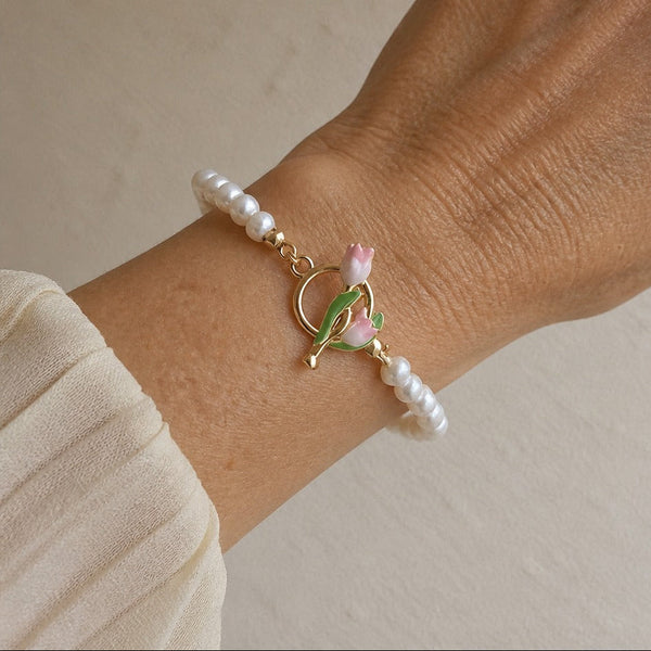 Tulip Pearl Charm Bracelet — image 1