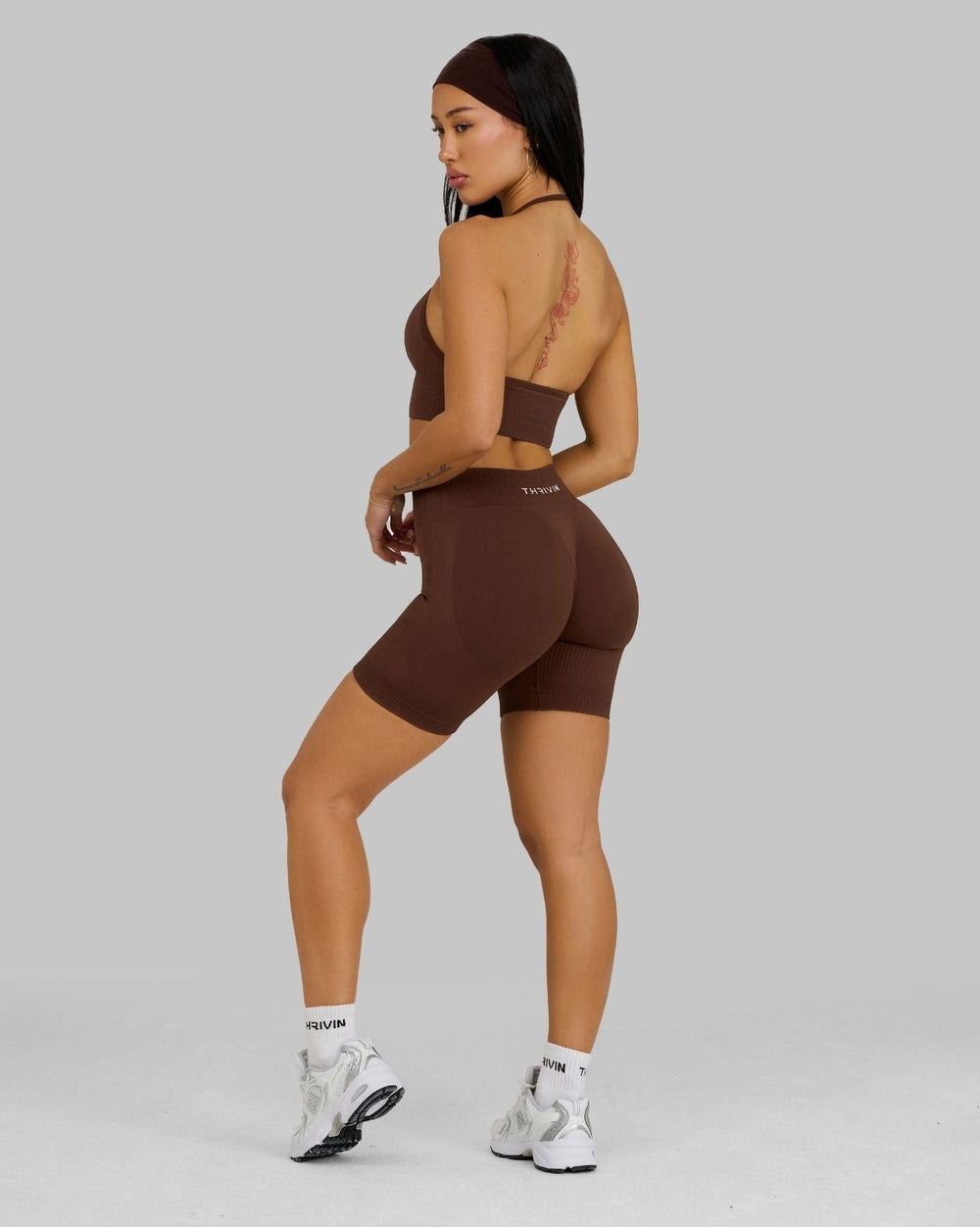 Elevate™ Sculpting Mid Waist Scrunch Shorts | Bourbon Brown