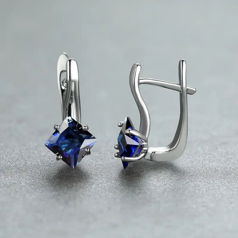 Blue Crystal Petal Earrings — image 1