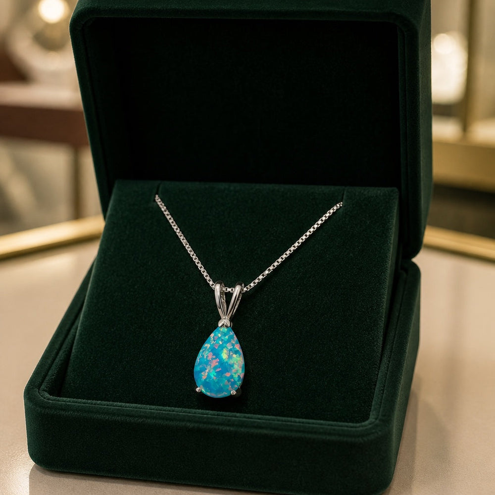 Azure Opal Teardrop Necklace — image 1