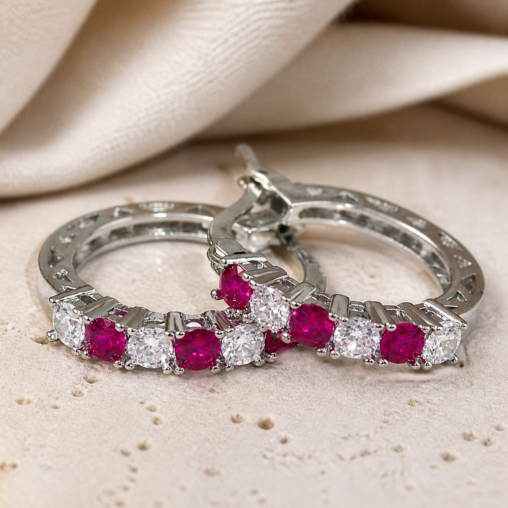 Minimalist Inlaid Zirconia Earrings — image 2