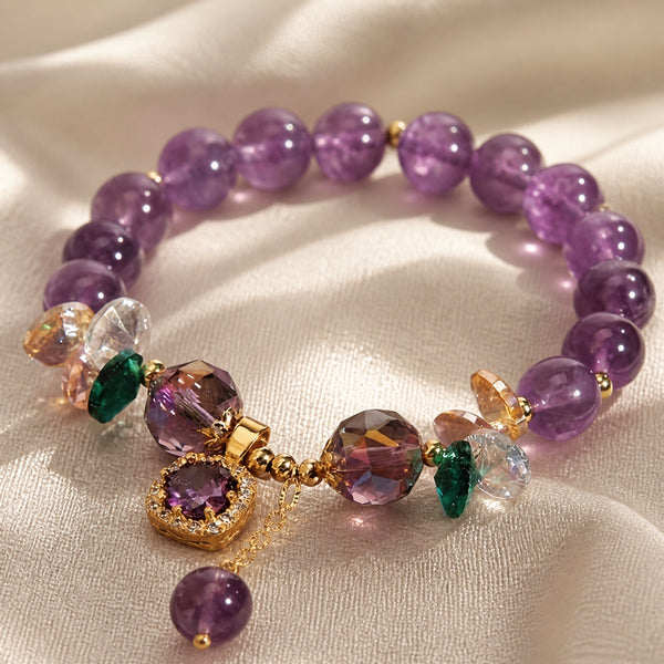 Vintage Amethyst Bead Bracelet — image 1