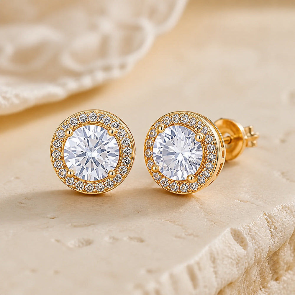 Minimalist Zirconia Round Earrings — image 1