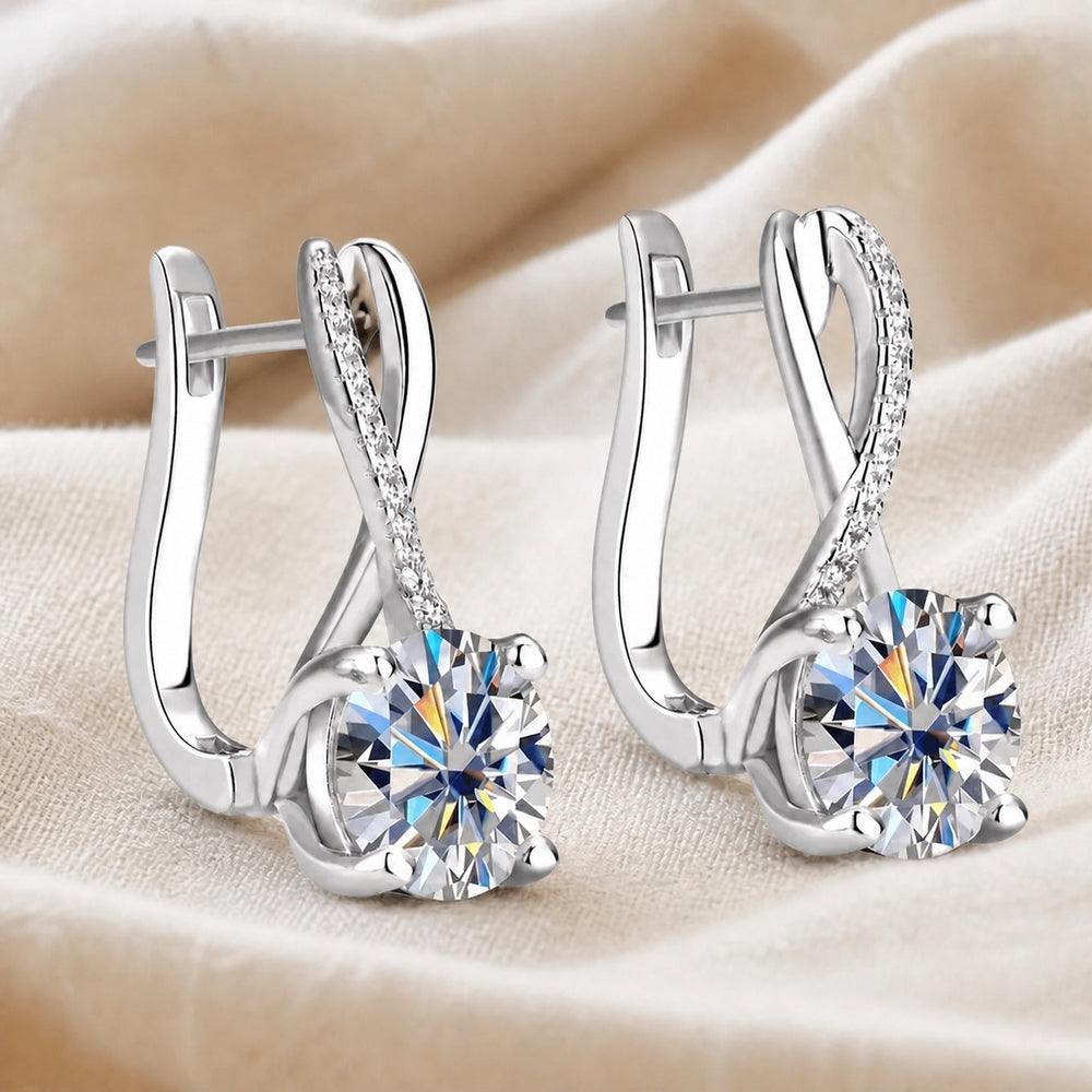 Solitaire Twisted Pearl Earrings — image 2