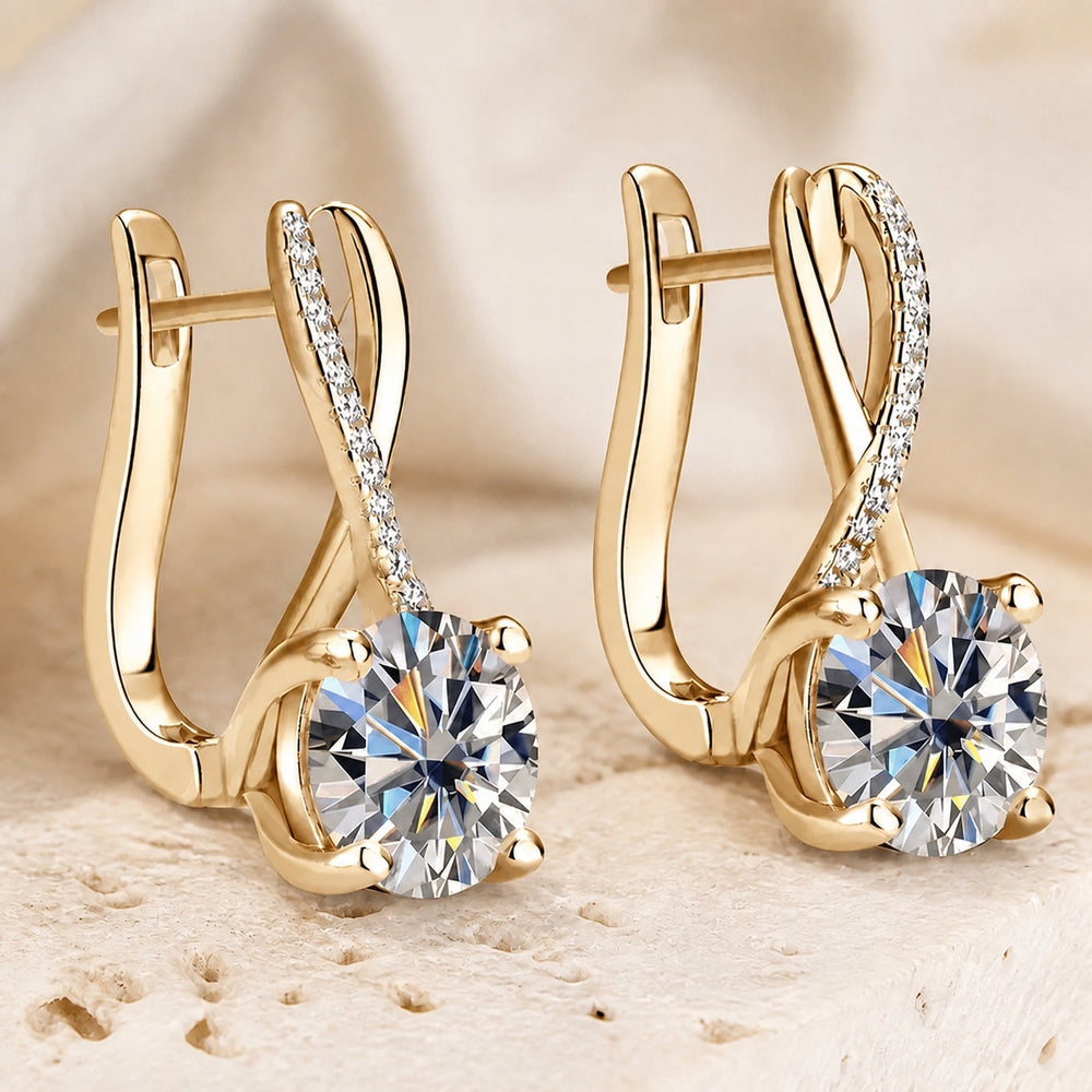 Solitaire Twisted Pearl Earrings — image 1