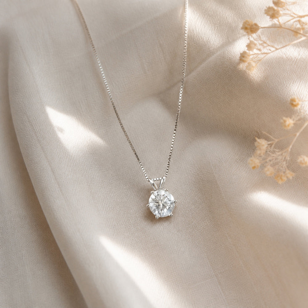 Shimmering Solitaire Pendant Necklace — image 2