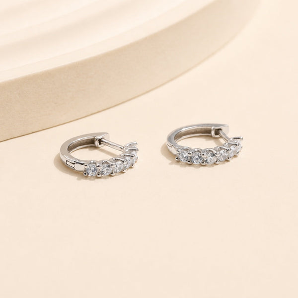 Shimmering Crystal Hoop Earrings — image 1