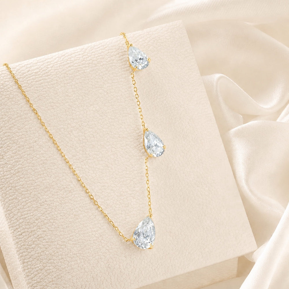 Gradient Pear Cut Crystal Necklace — image 1