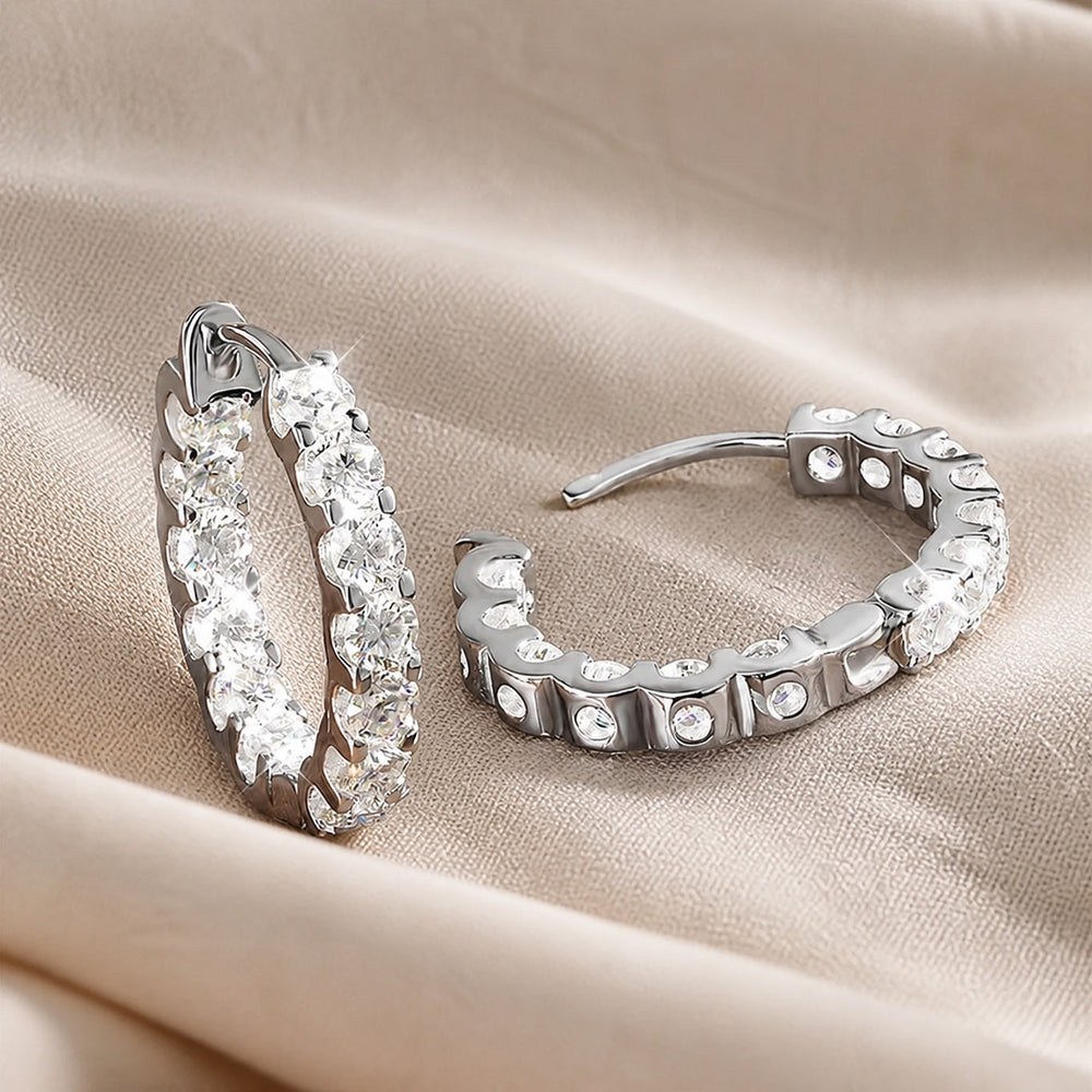 Polished Zirconia Hoop Earrings — image 2