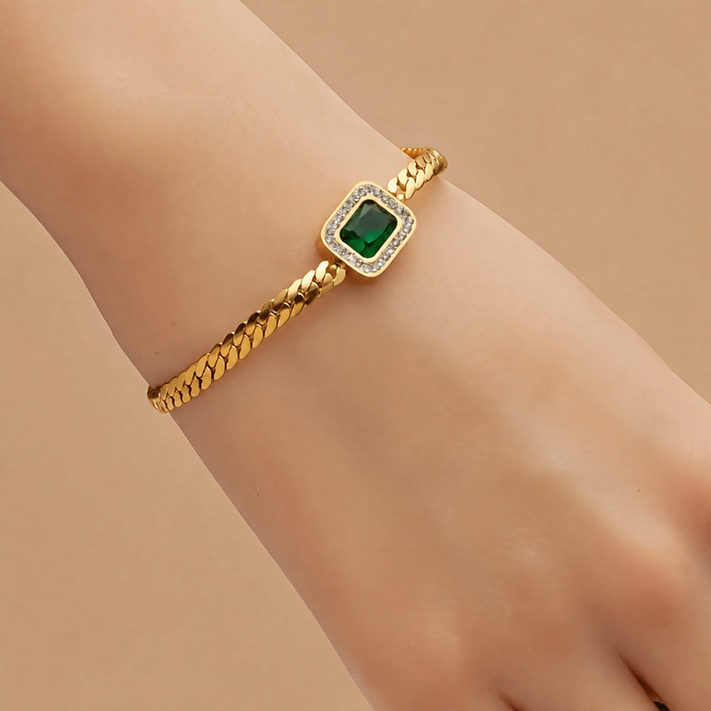 Radiant Gold Emerald Link Bracelet — image 3