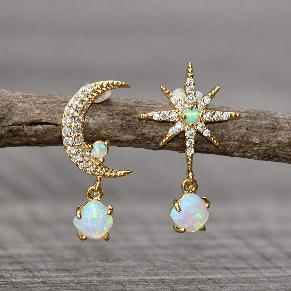 Celestial Opal Gold Earrings — image 1