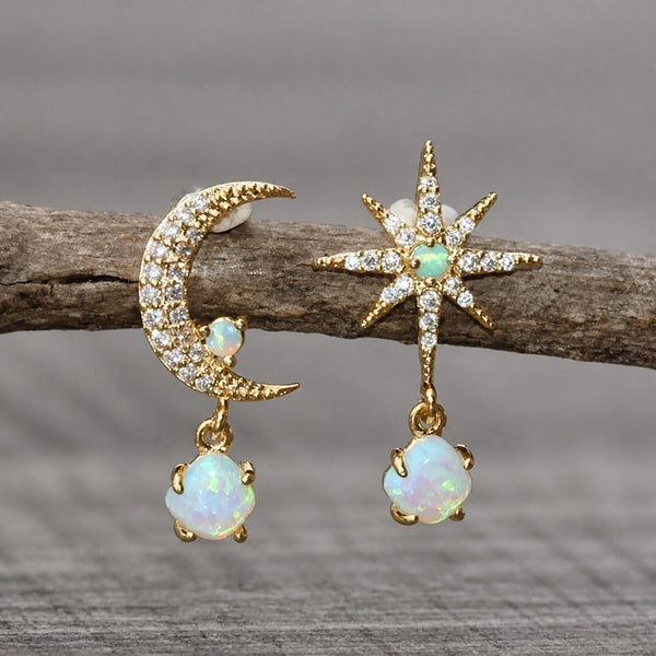 Celestial Opal Gold Earrings — image 1