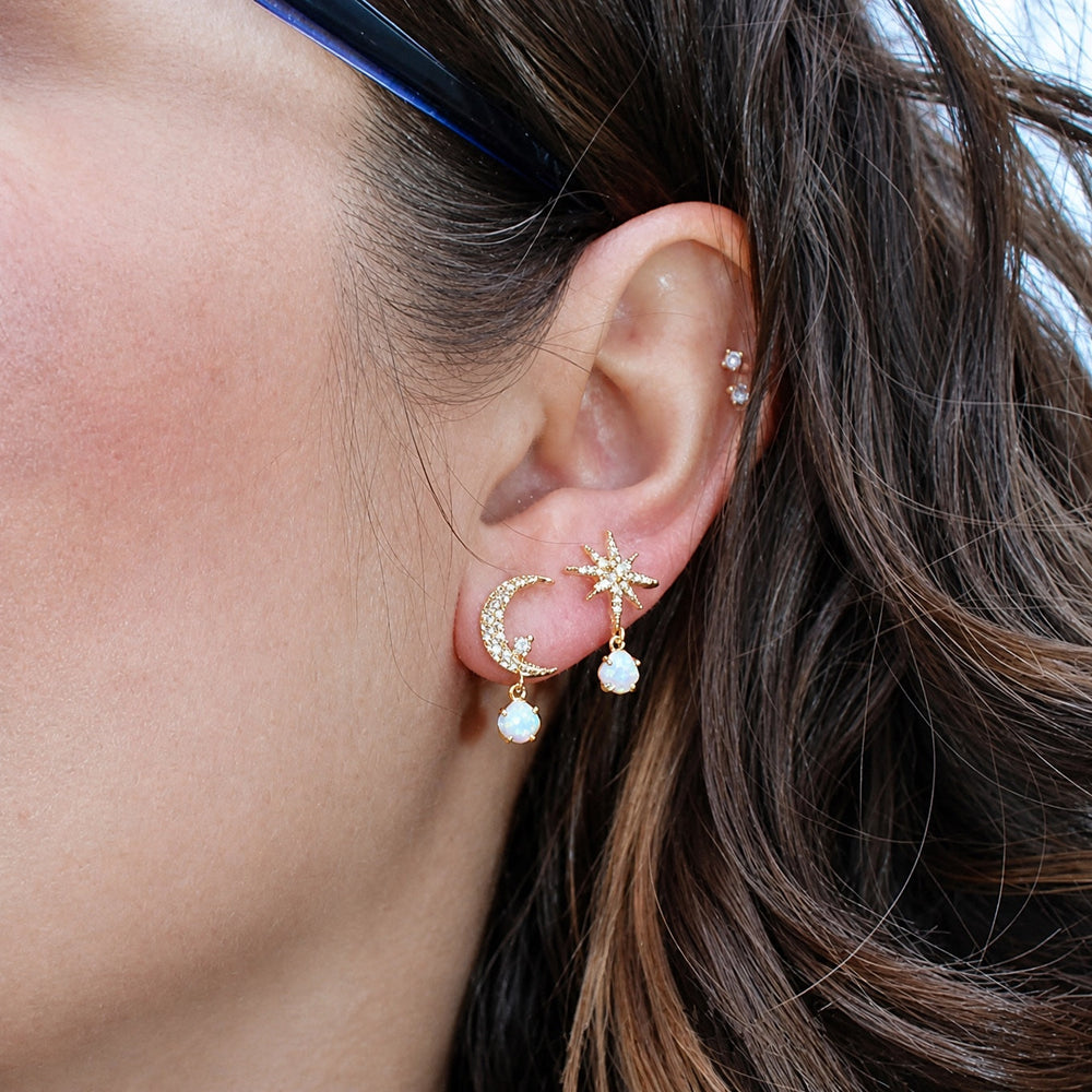 Celestial Opal Gold Earrings — image 2
