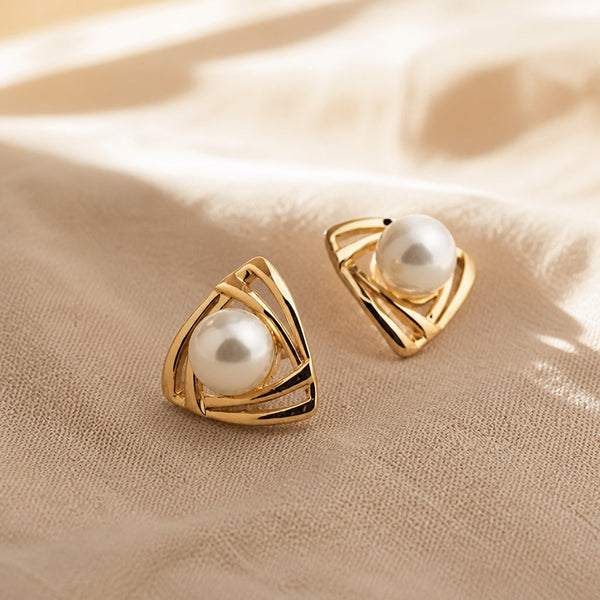 Vintage Pearl and Gold Earrings — image 1