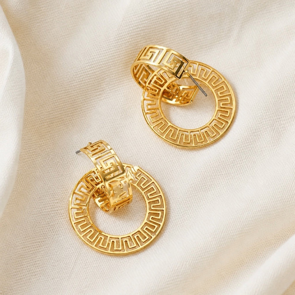 Gold Trail Hoop Earrings — image 1