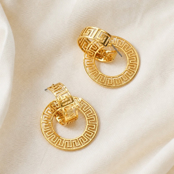 Gold Trail Hoop Earrings — image 1