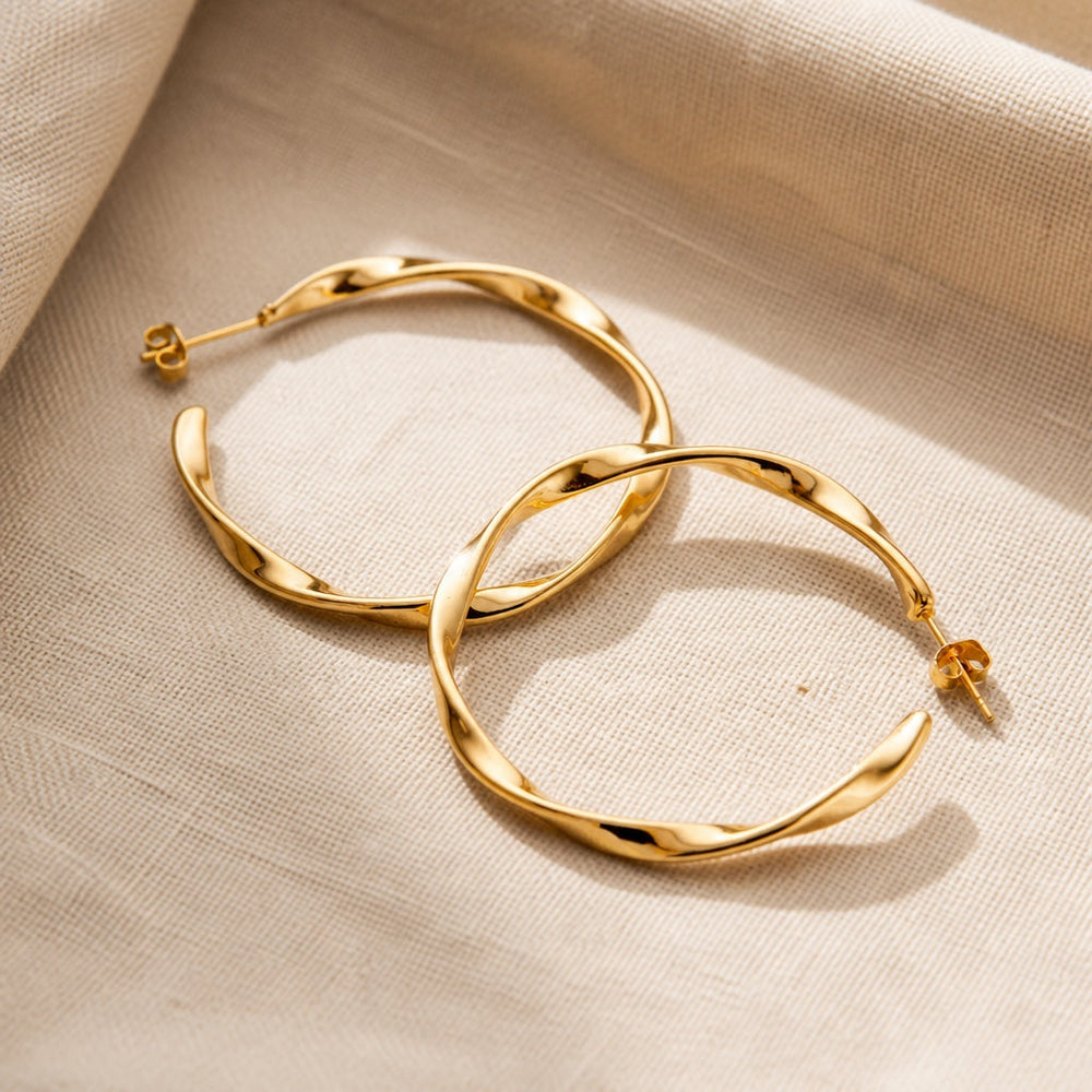 Braided Gold Hoop Earrings — image 1