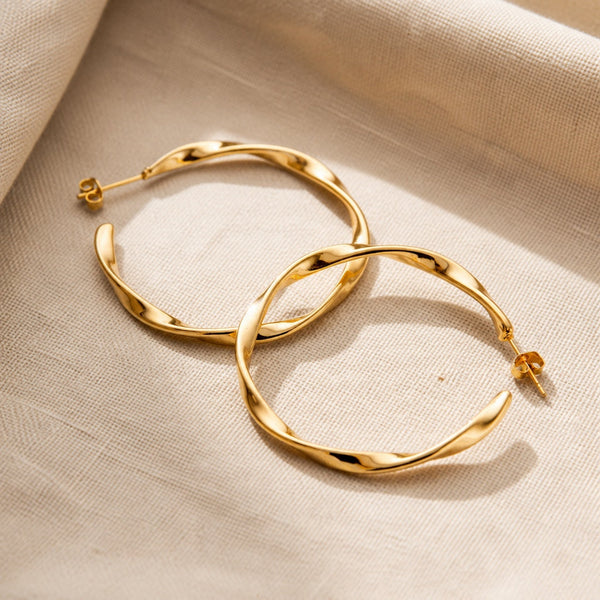 Braided Gold Hoop Earrings — image 1