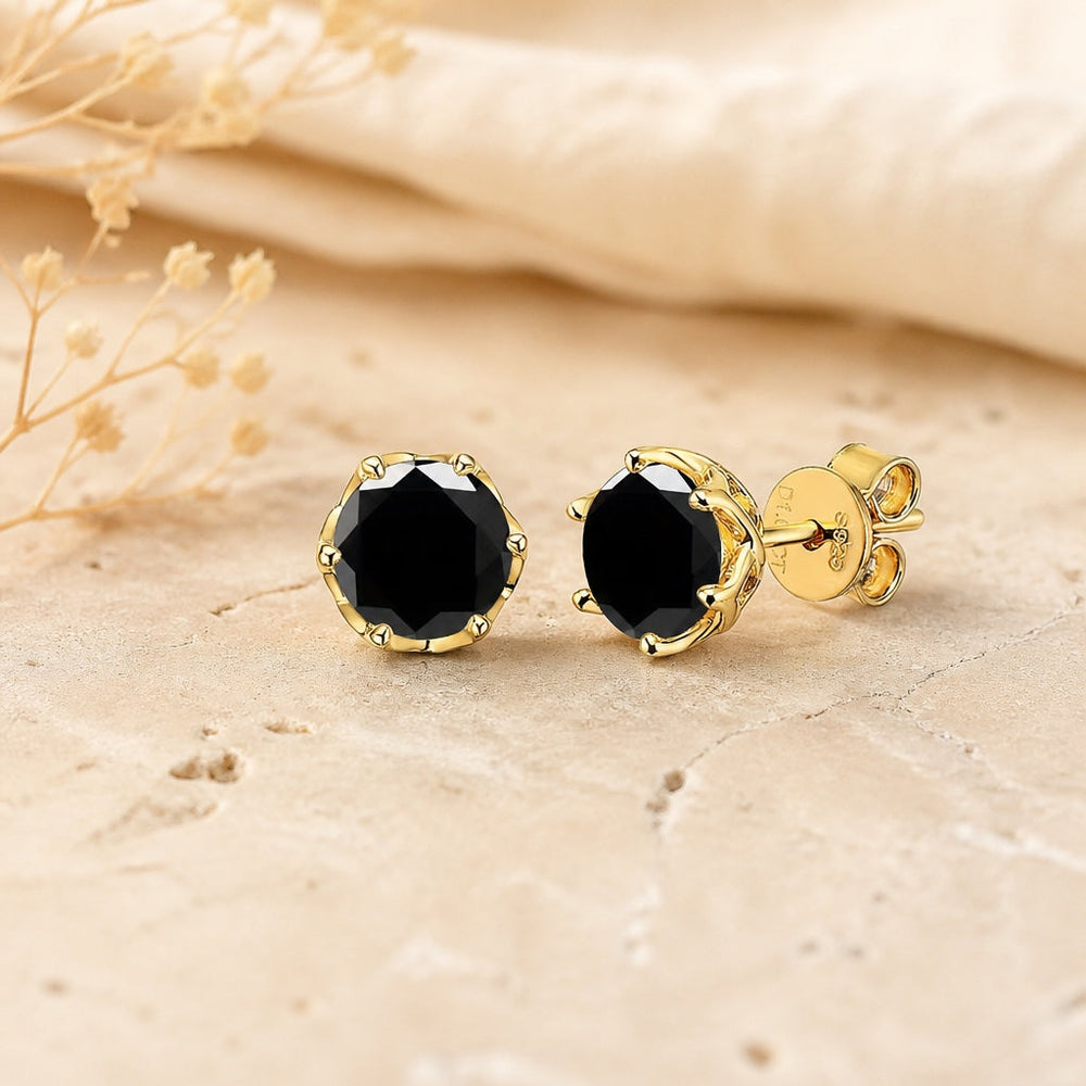 Moss Agate Rounded Stud Earrings — image 2