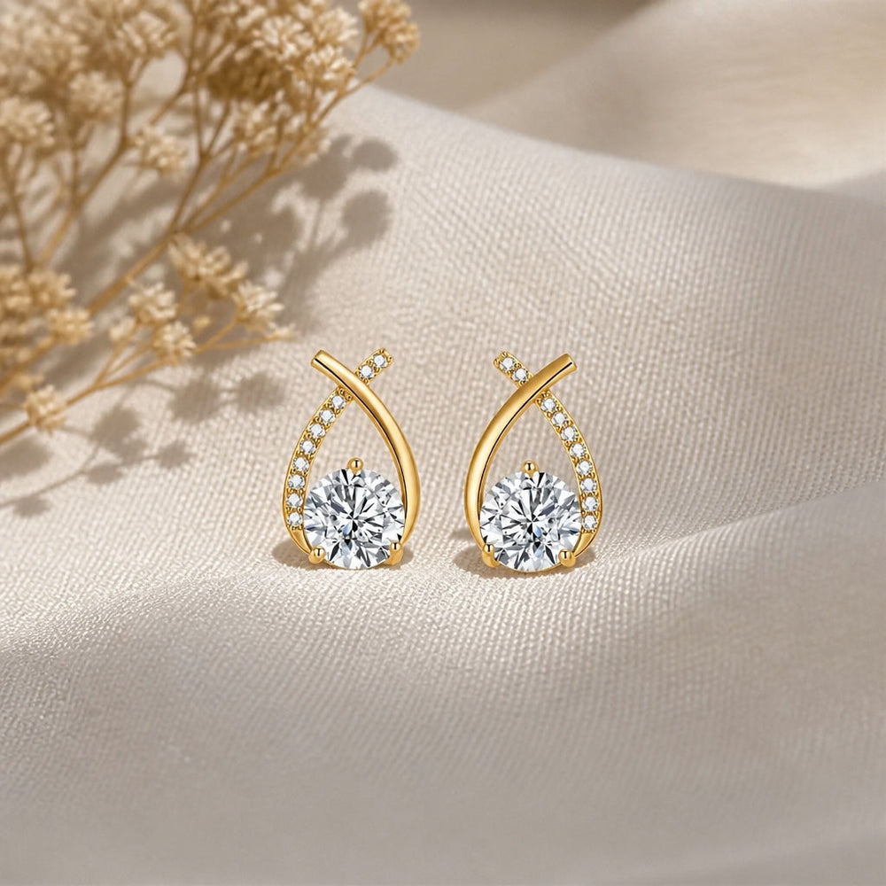 Arielle Gold Zirconia Earrings — image 1