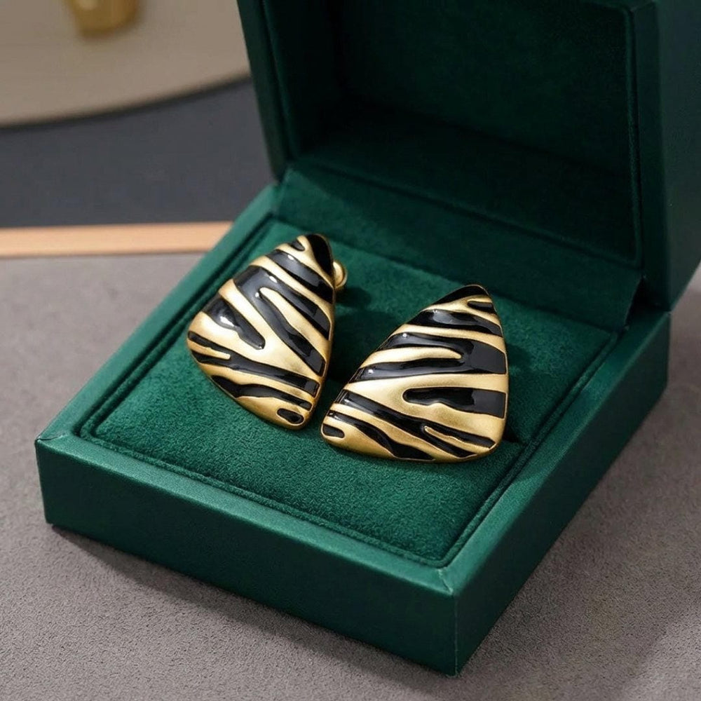 Triangular Zebra Stud Earrings — image 1