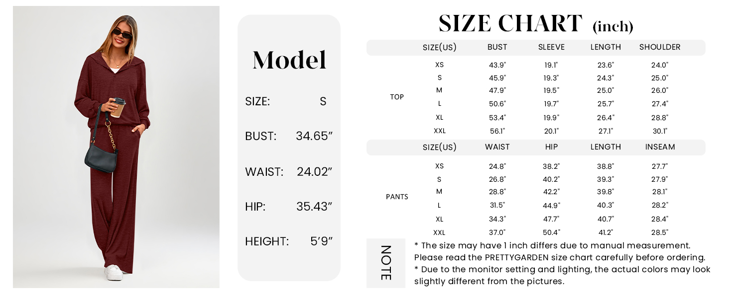 Osonn Women's 2 Piece Fall Lounge Sets Zip Up Hoodie Wide Leg Pants Tracksuit Matching Travel Outfits Clothes