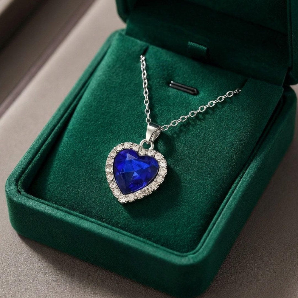 Sapphire Heart Pendant Necklace — image 1