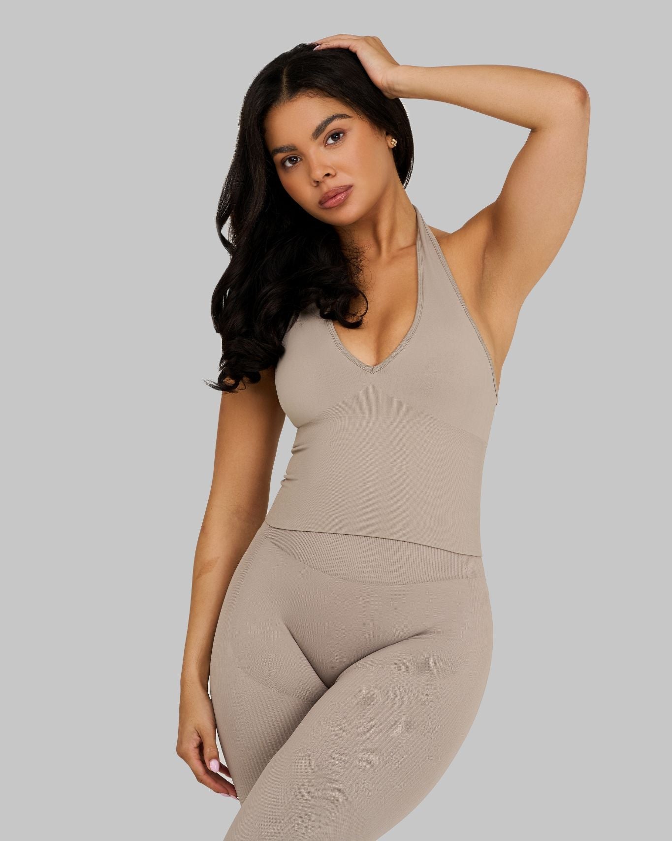 Elevate™ Sculpting Seamless Halterneck Top | Latte