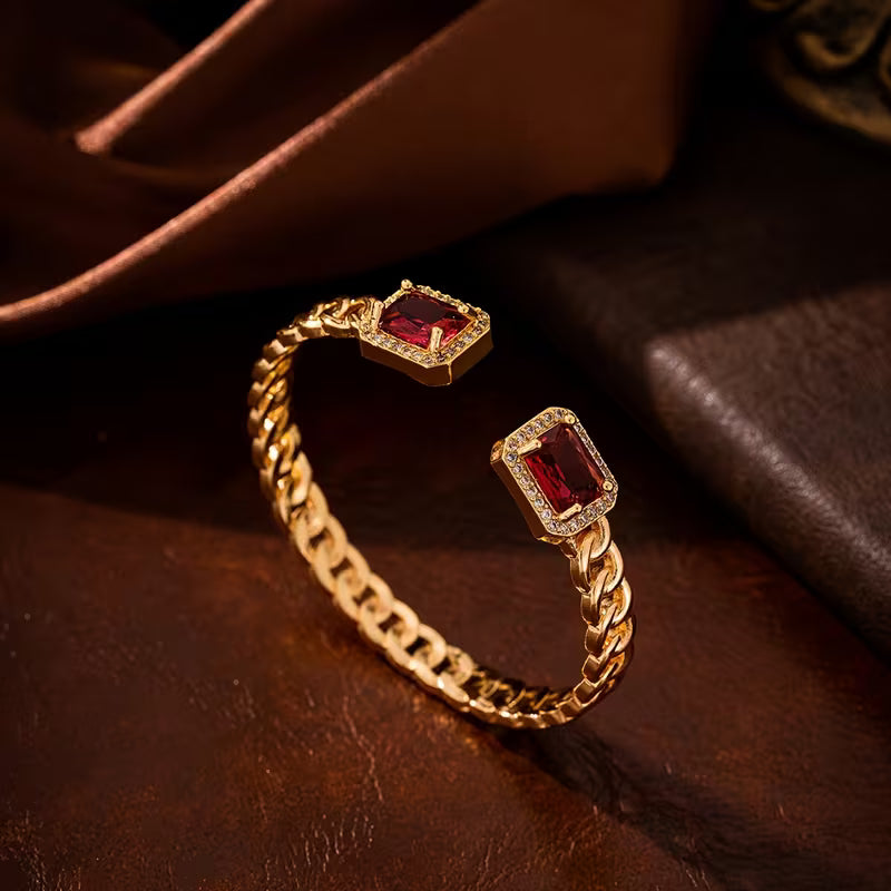 Veloria Ruby Open Gold Bracelet — image 3