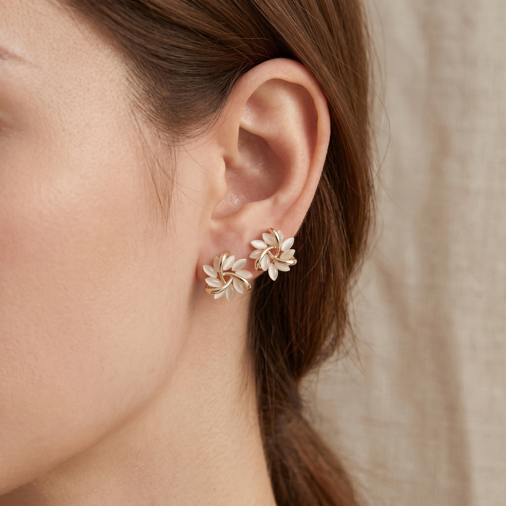 Luxe White Opal Earrings — image 2