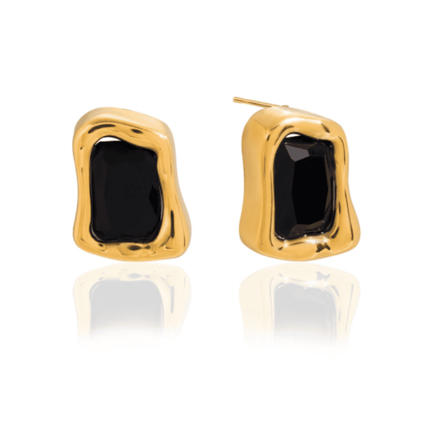 Timeless Gold Zircon Square Earrings — image 1