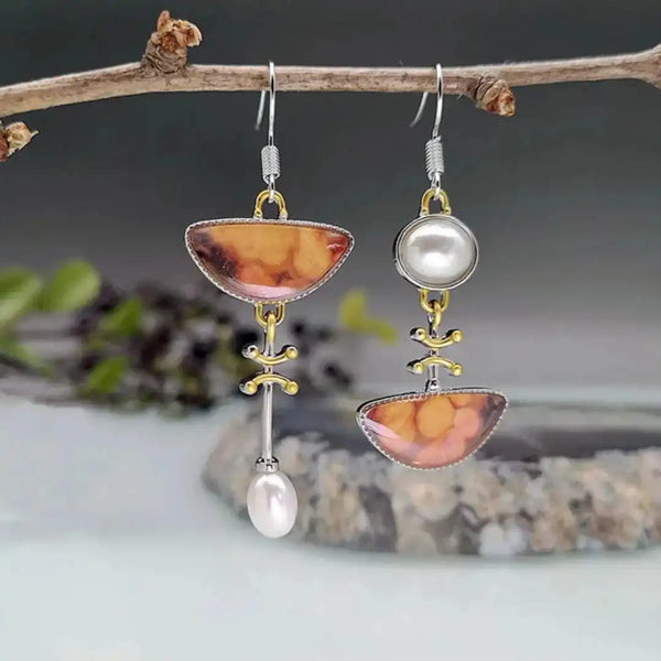Natural Orange Stone Earrings — image 1