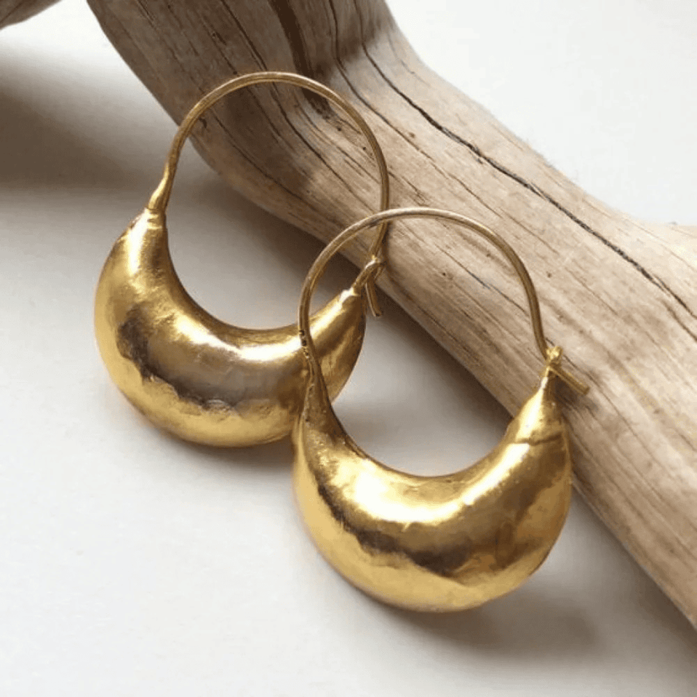 Vintage Golden Basket Earrings — image 1