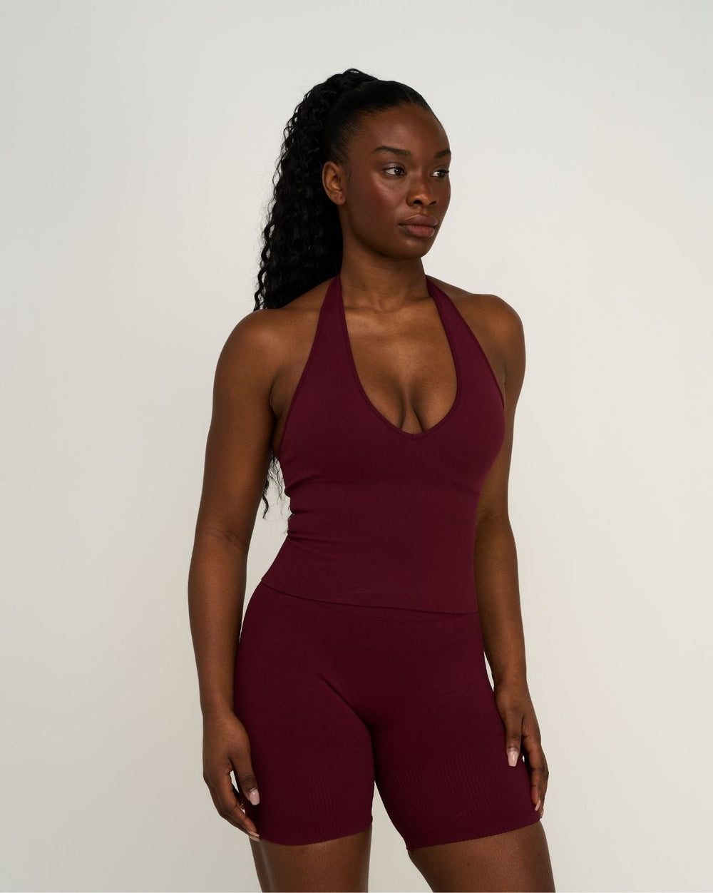 Elevate™ Sculpting Seamless Halterneck Top | Merlot