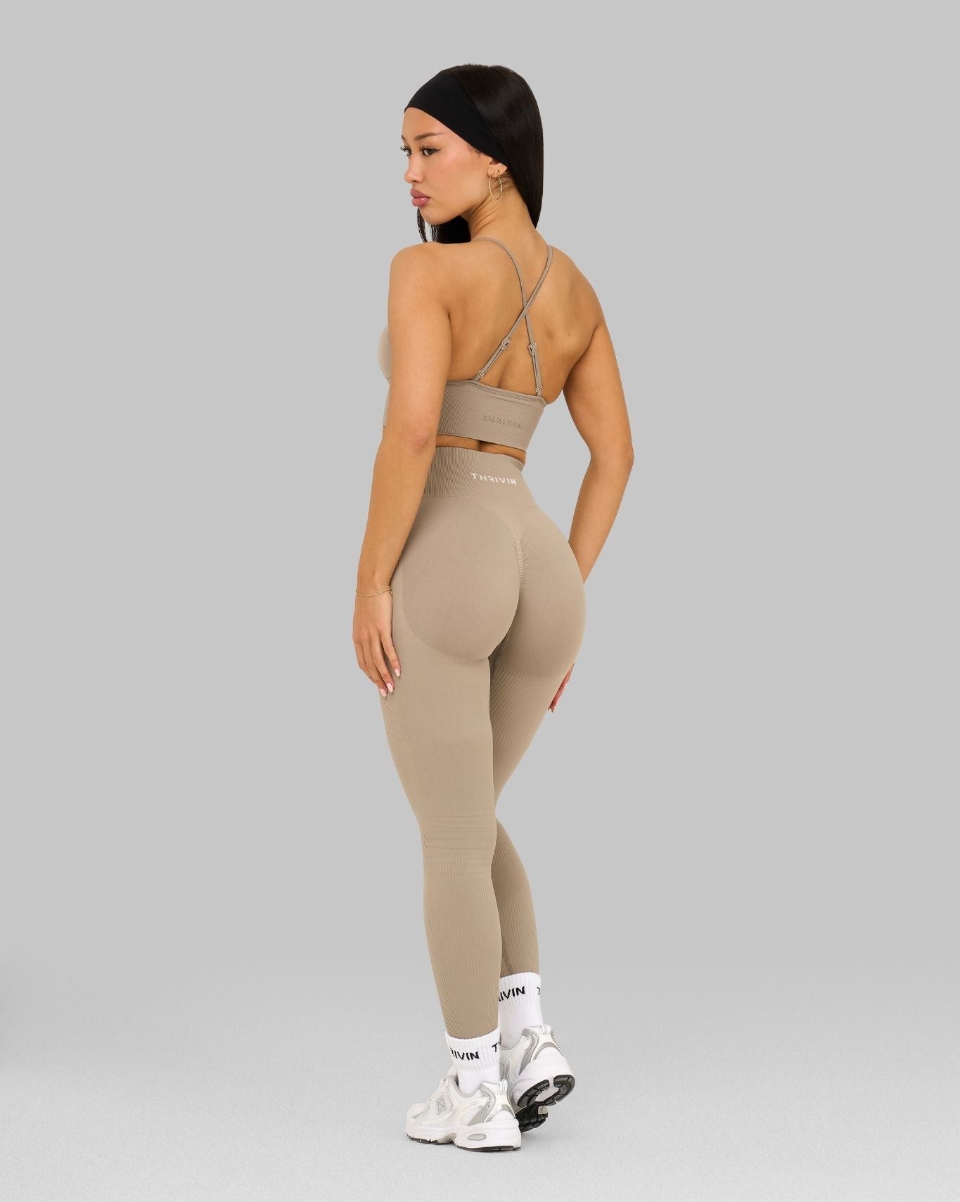 Elevate™ Sculpting High Waist Scrunch Leggings | Latte